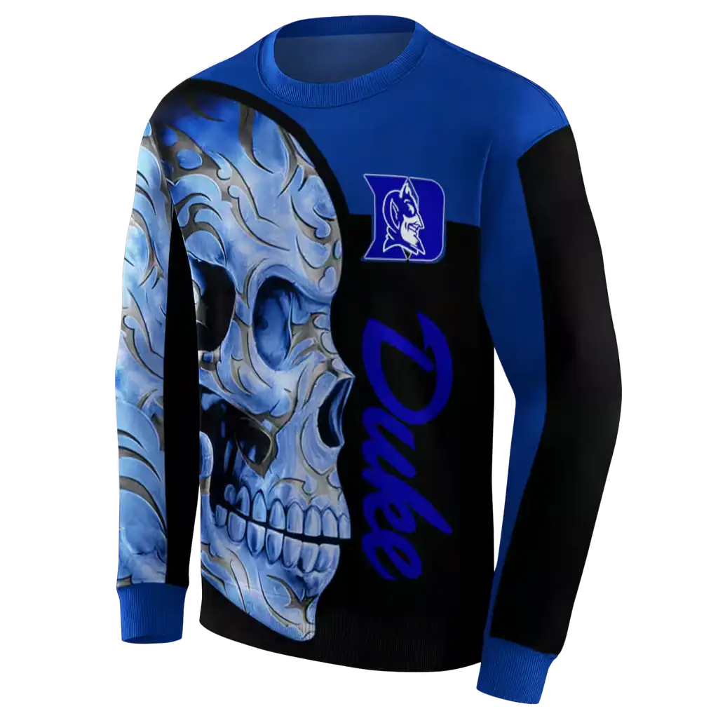 duke blue devils skull motif blue black hoodie new arrival duke blue devils skull motif blue black hoodie new arrival