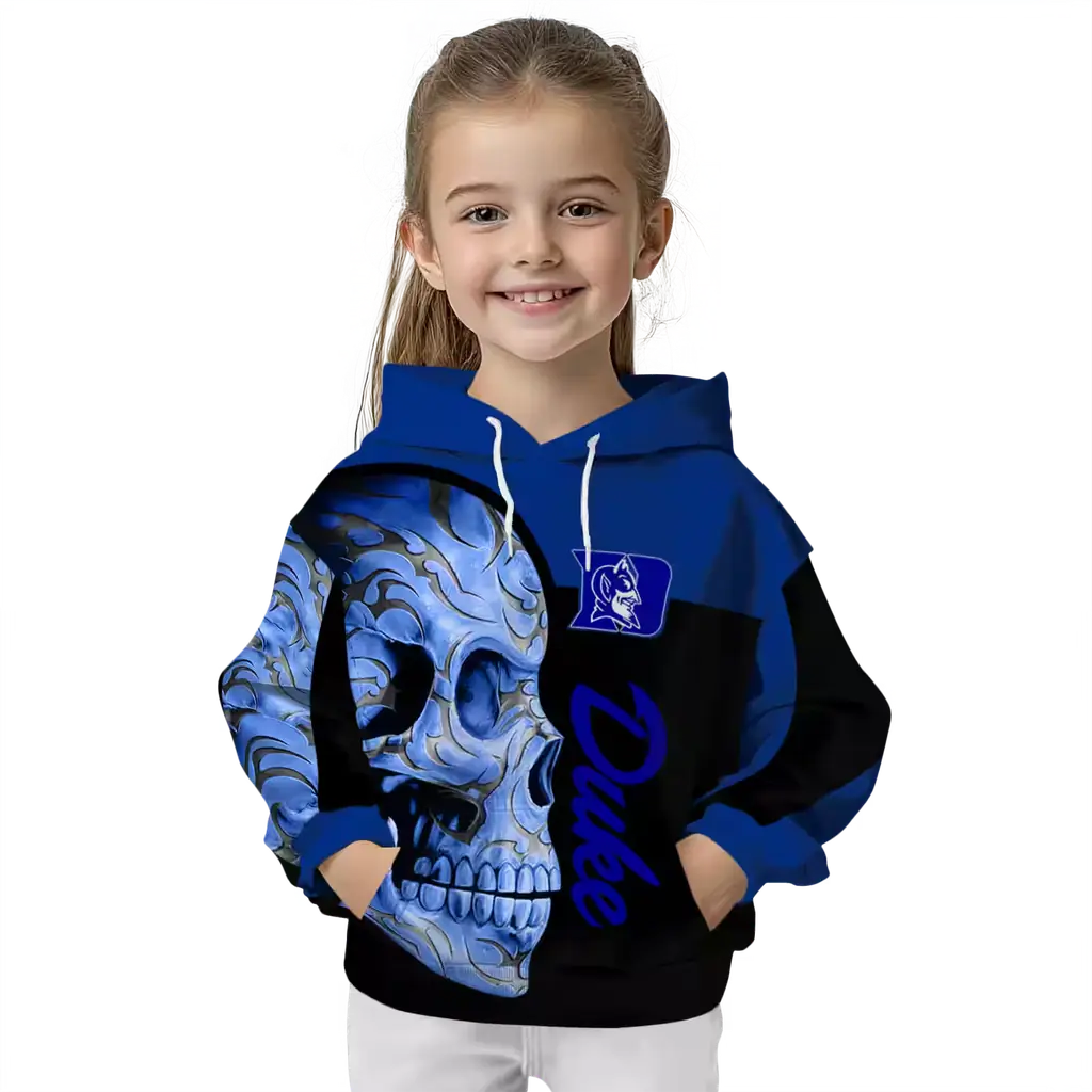 duke blue devils skull motif blue black hoodie top rated duke blue devils skull motif blue black hoodie top rated