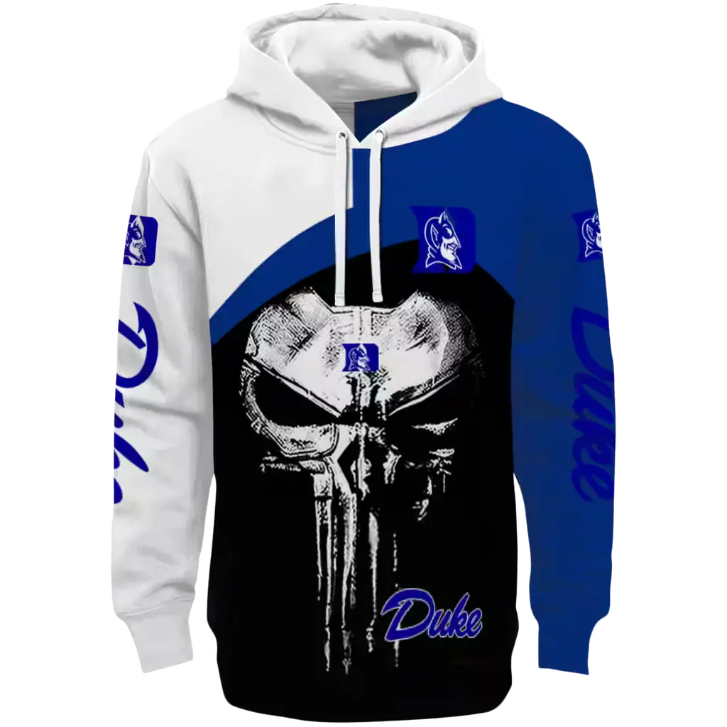 duke blue devils skull punisher white black hoodie best selling duke blue devils skull punisher white black hoodie best selling