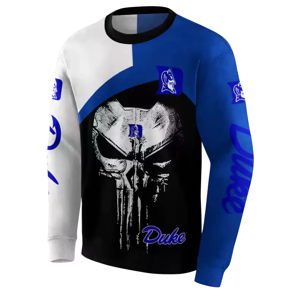 duke blue devils skull punisher white black hoodie new arrival duke blue devils skull punisher white black hoodie new arrival