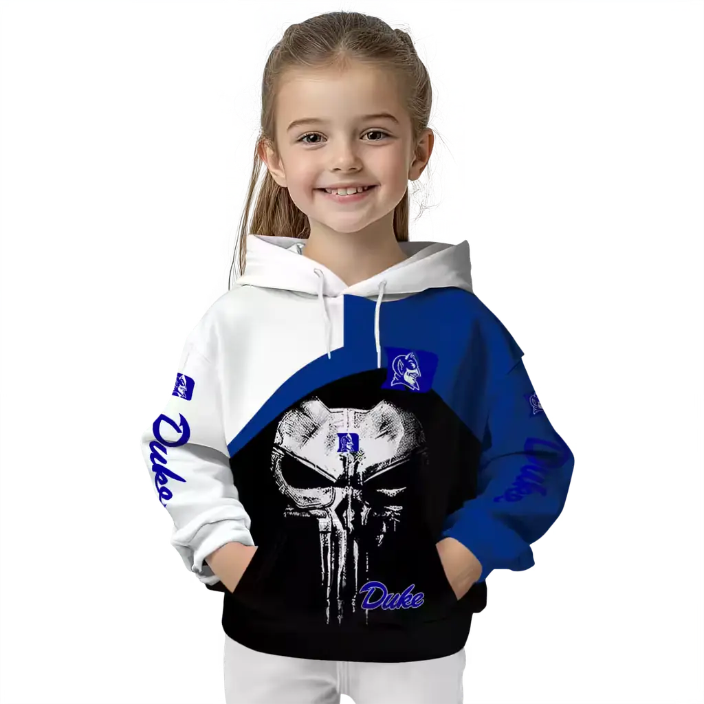 duke blue devils skull punisher white black hoodie top rated duke blue devils skull punisher white black hoodie top rated