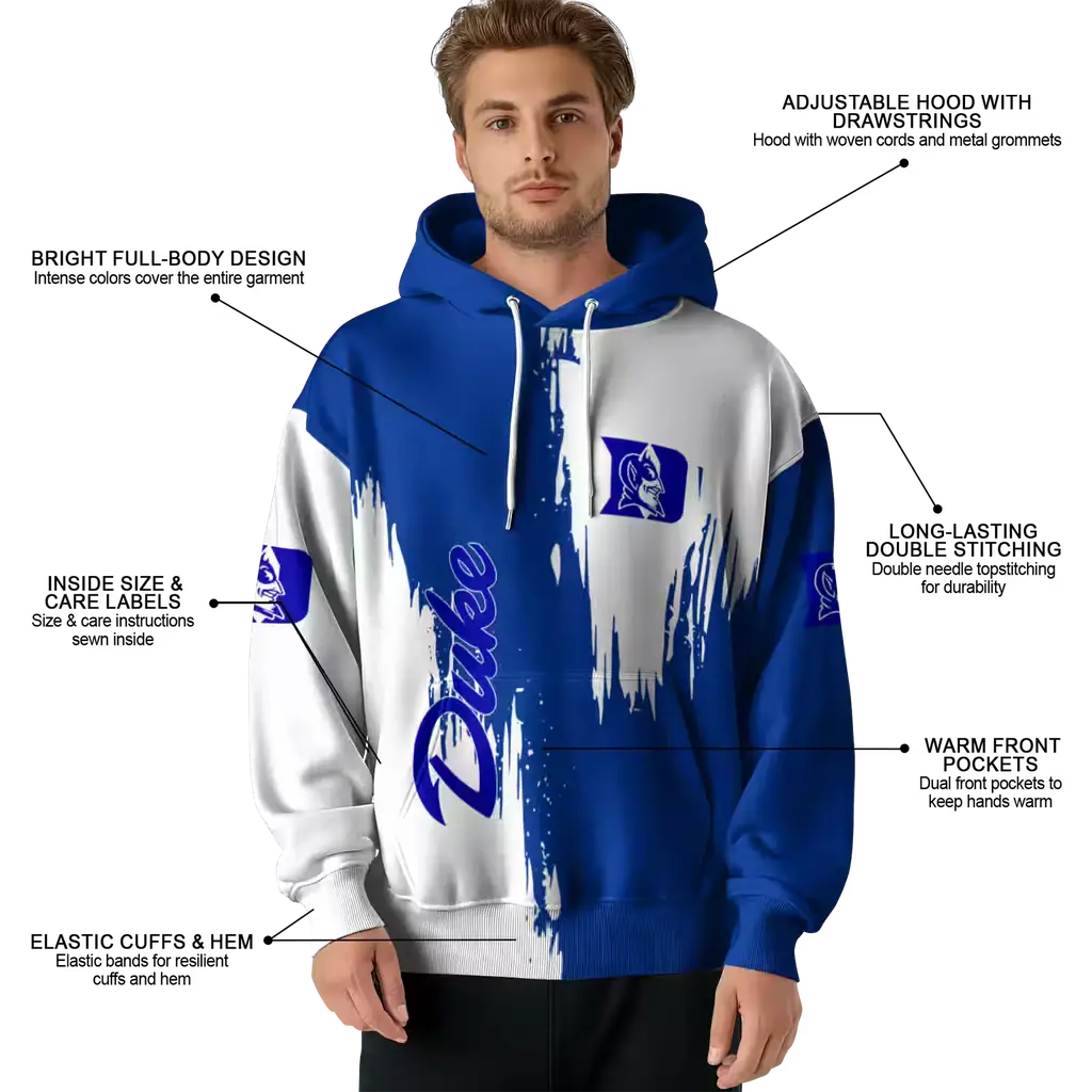 duke blue devils splatter effect blue hoodie latest model duke blue devils splatter effect blue hoodie latest model