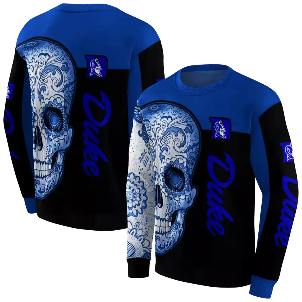 duke blue devils sugar skull blue black hoodie premium grade duke blue devils sugar skull blue black hoodie premium grade