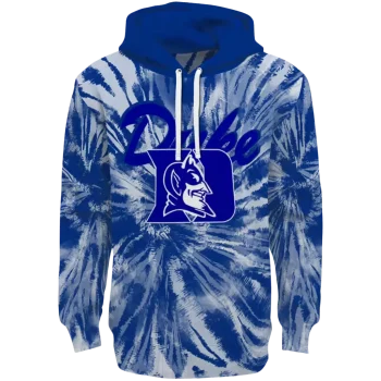 duke blue devils tie dye pattern blue hoodie best selling