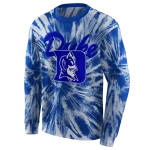 duke blue devils tie dye pattern blue hoodie best selling