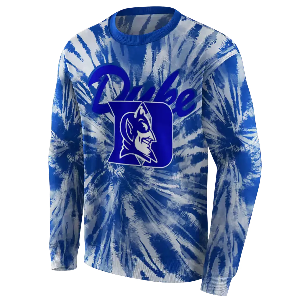 duke blue devils tie dye pattern blue hoodie new arrival duke blue devils tie dye pattern blue hoodie new arrival