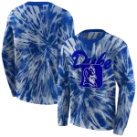 duke blue devils tie dye pattern blue hoodie best selling