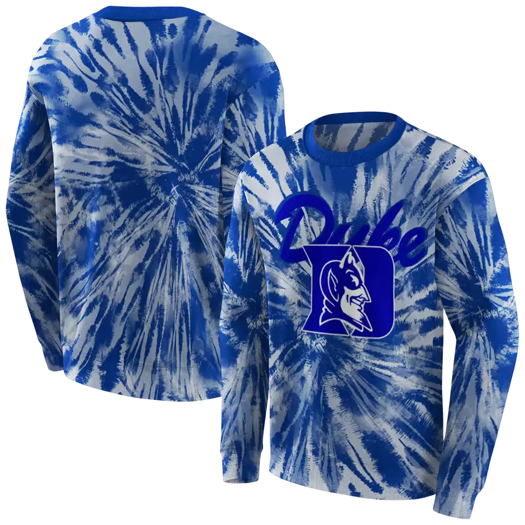 duke blue devils tie dye pattern blue hoodie premium grade duke blue devils tie dye pattern blue hoodie premium grade