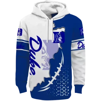 duke blue devils triangular pattern blue white hoodie best selling