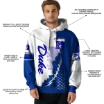 duke blue devils triangular pattern blue white hoodie best selling