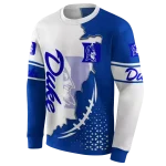 duke blue devils triangular pattern blue white hoodie best selling