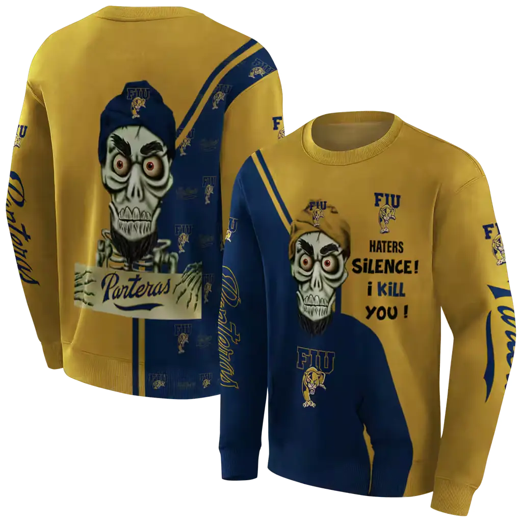 fiu panthers achmed skull blue hoodie premium grade fiu panthers achmed skull blue hoodie premium grade