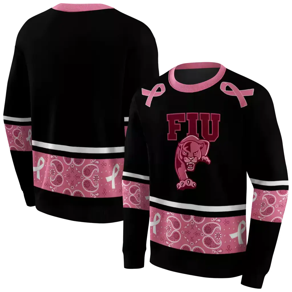 fiu panthers awareness ribbon black pink hoodie premium grade fiu panthers awareness ribbon black pink hoodie premium grade