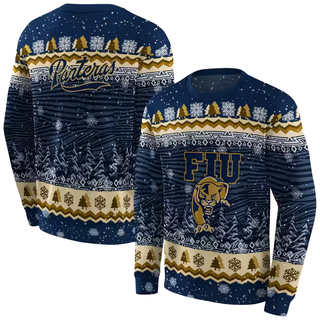 fiu panthers christmas trees blue hoodie premium grade fiu panthers christmas trees blue hoodie premium grade