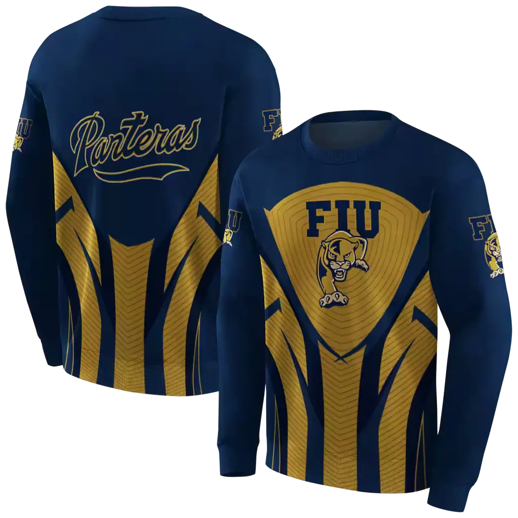 fiu panthers concentric lines blue black hoodie premium grade fiu panthers concentric lines blue black hoodie premium grade