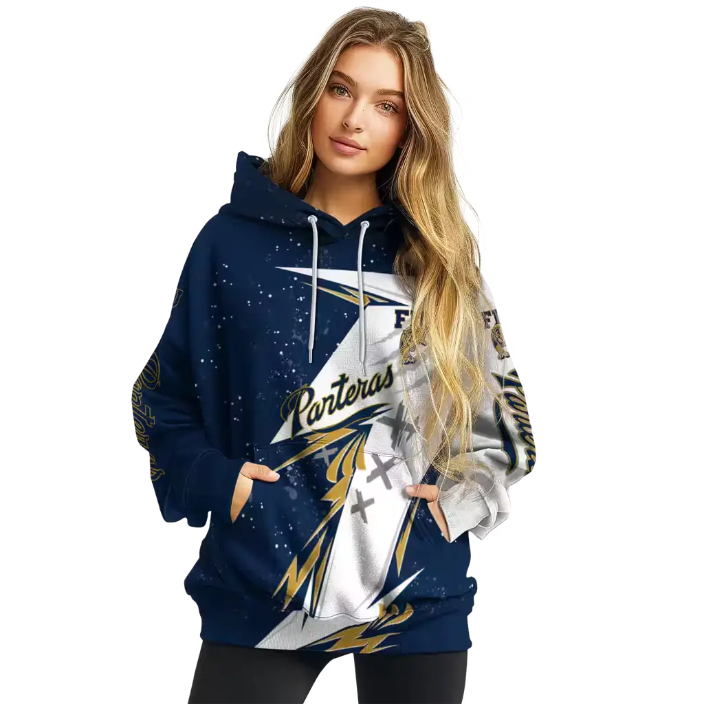 fiu panthers dynamic slash blue white hoodie high quality fiu panthers dynamic slash blue white hoodie high quality