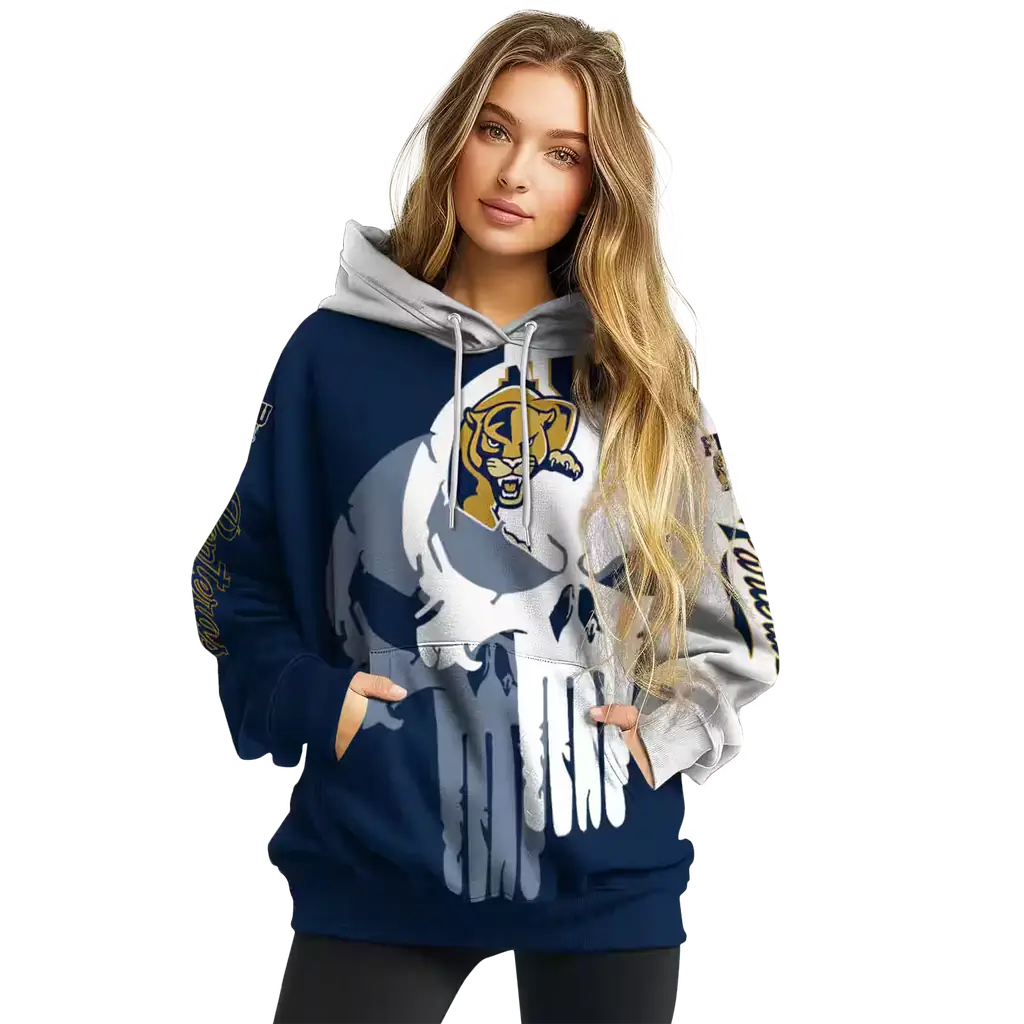 fiu panthers graphic punisher blue white hoodie high quality fiu panthers graphic punisher blue white hoodie high quality