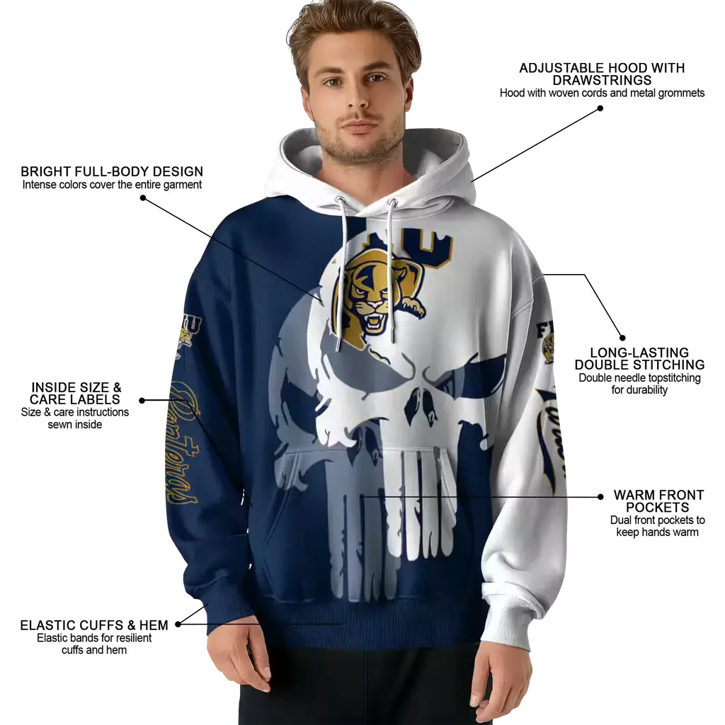 fiu panthers graphic punisher blue white hoodie latest model fiu panthers graphic punisher blue white hoodie latest model