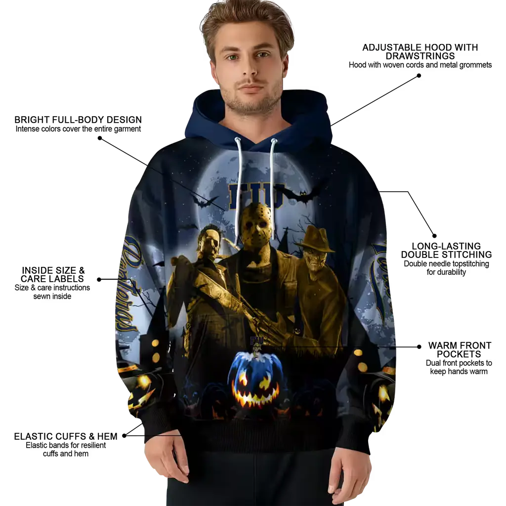 fiu panthers halloween vibes blue black hoodie latest model fiu panthers halloween vibes blue black hoodie latest model