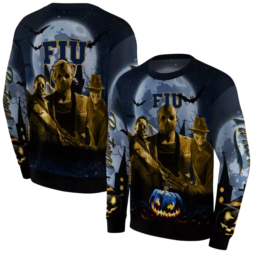 fiu panthers halloween vibes blue black hoodie premium grade fiu panthers halloween vibes blue black hoodie premium grade