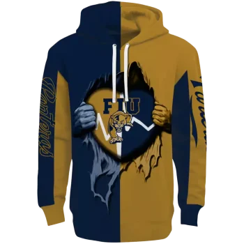fiu panthers heartbeat graphic blue hoodie best selling