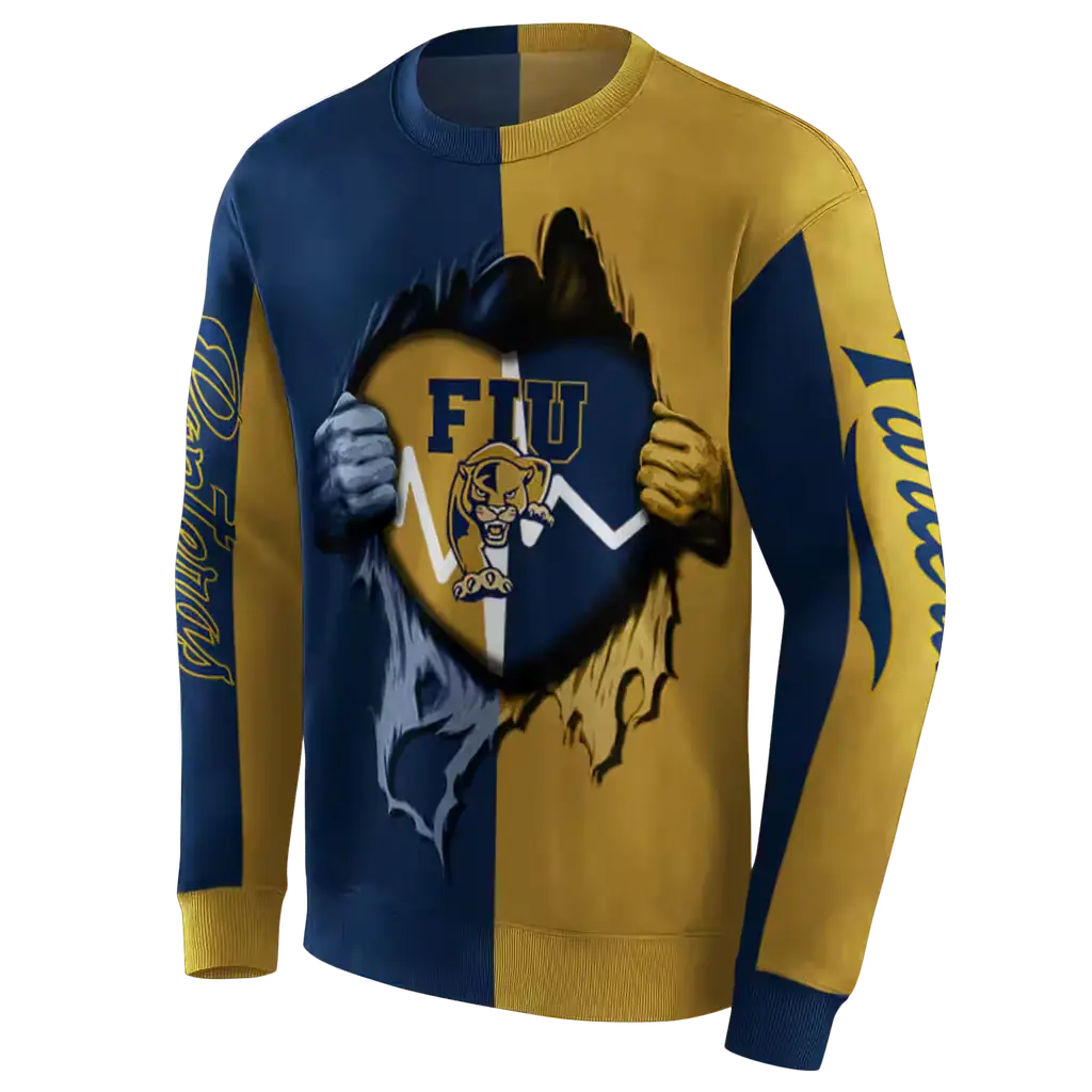 fiu panthers heartbeat graphic blue hoodie new arrival fiu panthers heartbeat graphic blue hoodie new arrival
