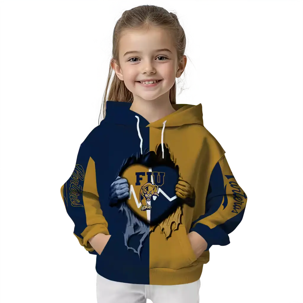 fiu panthers heartbeat graphic blue hoodie top rated fiu panthers heartbeat graphic blue hoodie top rated