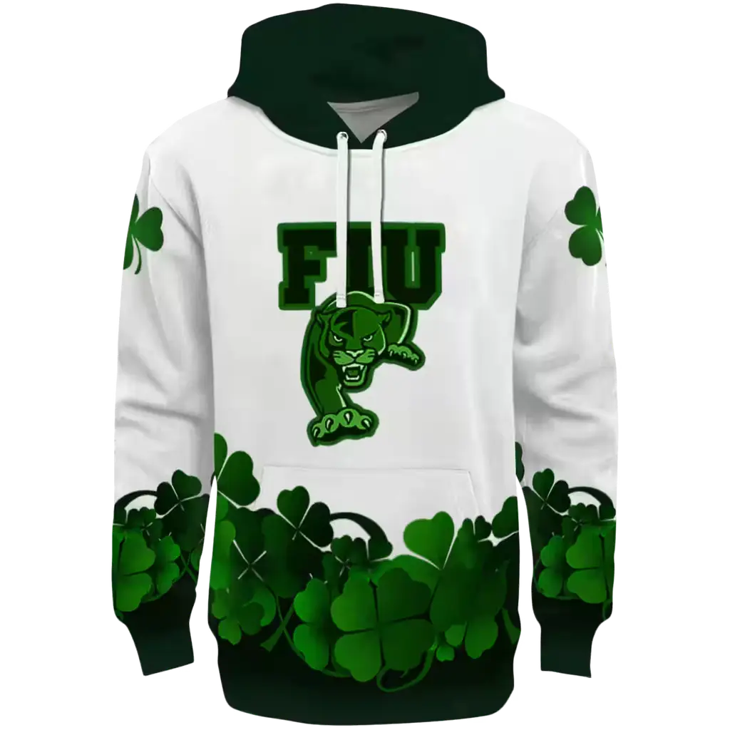 fiu panthers lucky motif white green hoodie best selling fiu panthers lucky motif white green hoodie best selling