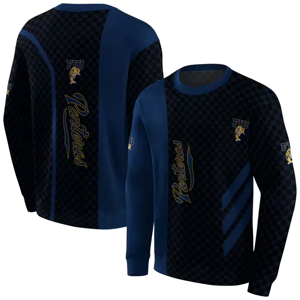 fiu panthers monogram pattern blue hoodie premium grade fiu panthers monogram pattern blue hoodie premium grade