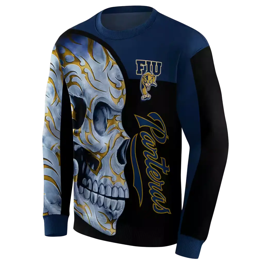 fiu panthers skull motif blue black hoodie new arrival fiu panthers skull motif blue black hoodie new arrival