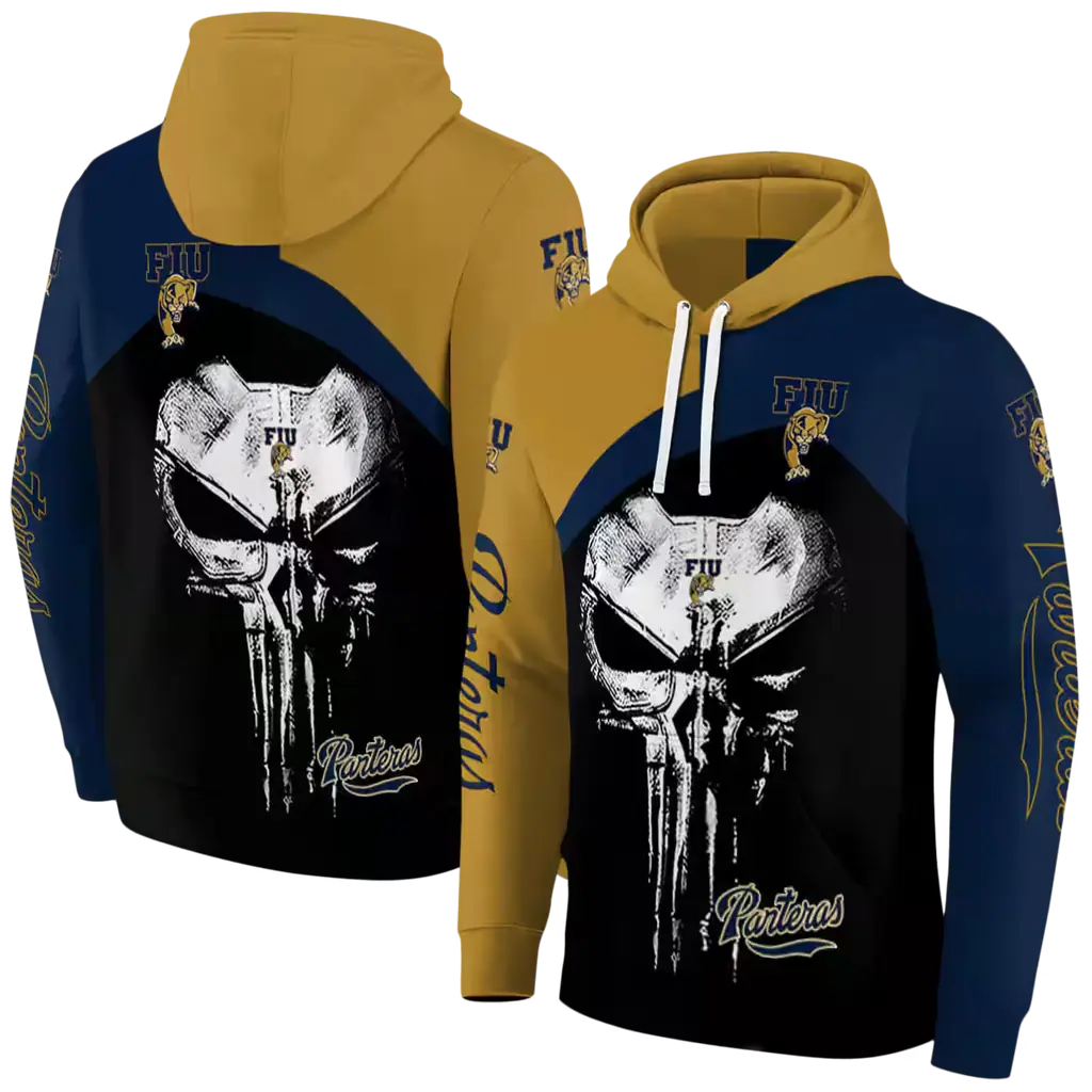 fiu panthers skull punisher gold black hoodie fashion forward fiu panthers skull punisher gold black hoodie fashion forward