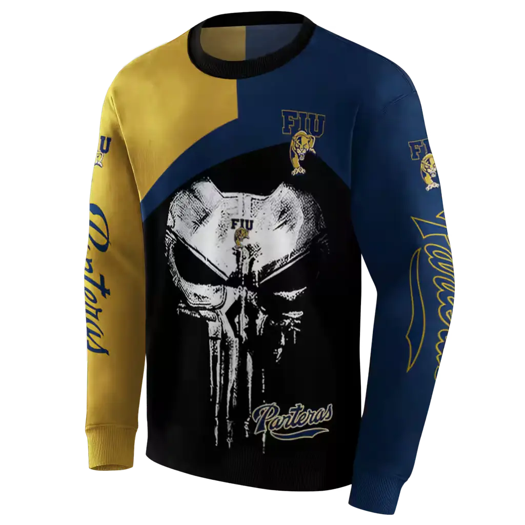 fiu panthers skull punisher gold black hoodie new arrival fiu panthers skull punisher gold black hoodie new arrival