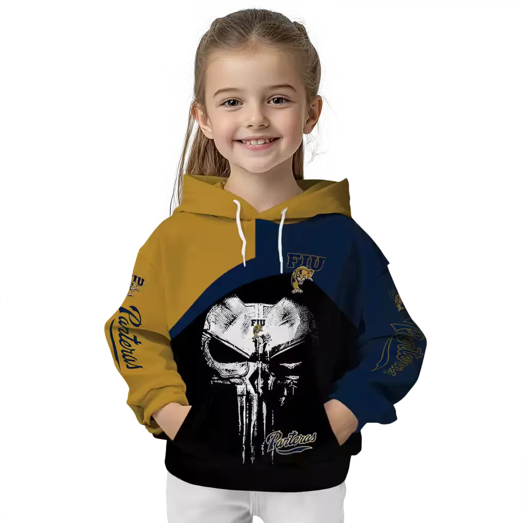 fiu panthers skull punisher gold black hoodie top rated fiu panthers skull punisher gold black hoodie top rated