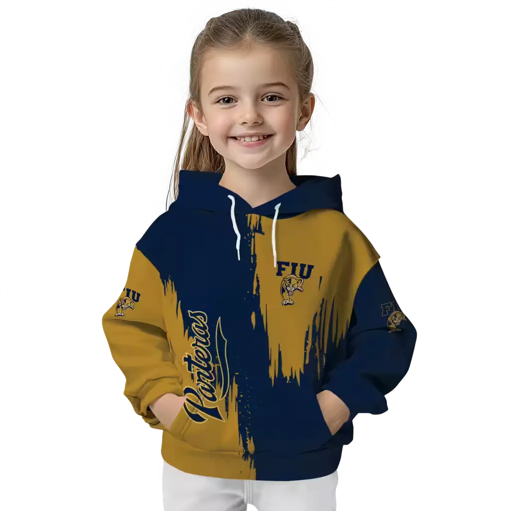 fiu panthers splatter effect blue hoodie top rated fiu panthers splatter effect blue hoodie top rated