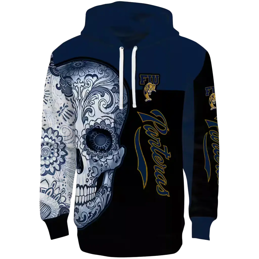fiu panthers sugar skull blue black hoodie best selling fiu panthers sugar skull blue black hoodie best selling