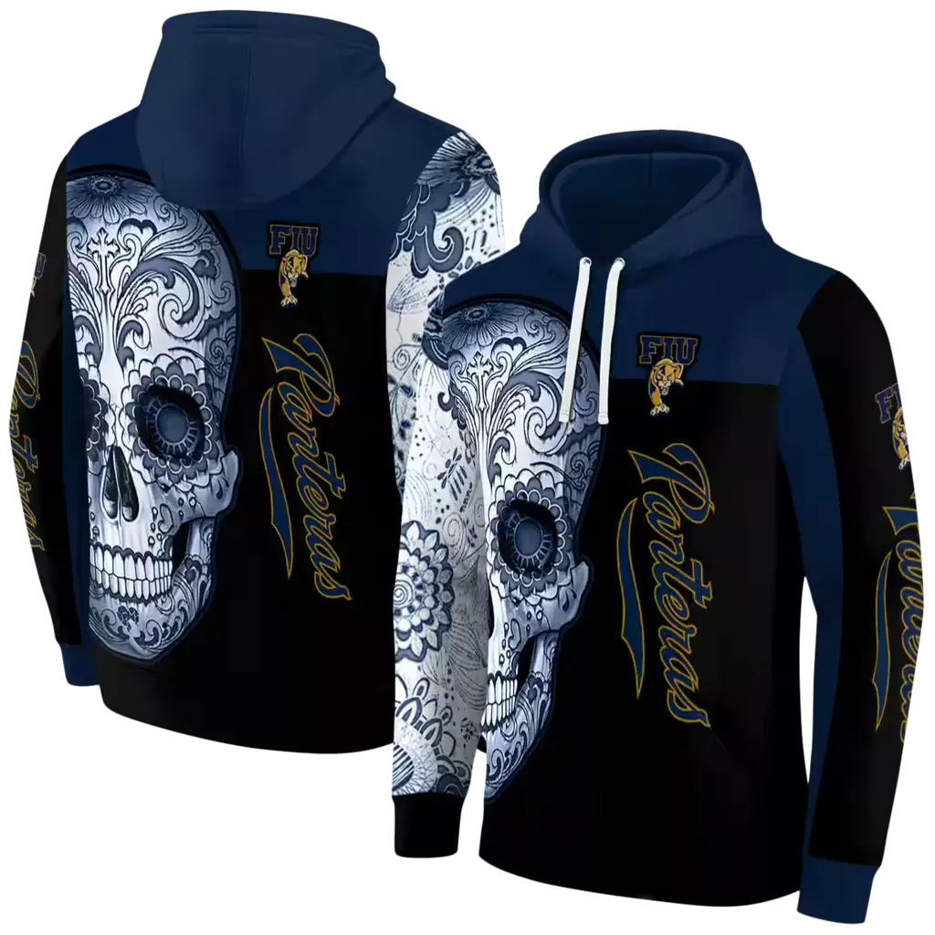 fiu panthers sugar skull blue black hoodie fashion forward fiu panthers sugar skull blue black hoodie fashion forward