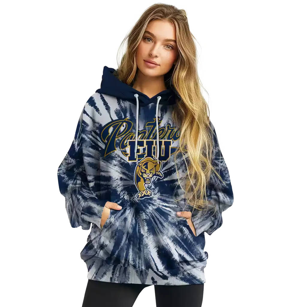 fiu panthers tie dye pattern blue hoodie high quality fiu panthers tie dye pattern blue hoodie high quality