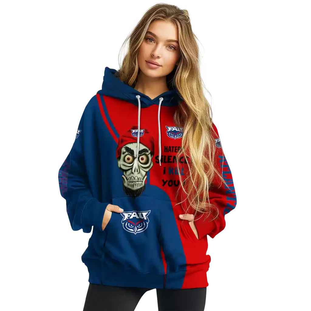 florida atlantic owls achmed skull blue hoodie high quality florida atlantic owls achmed skull blue hoodie high quality