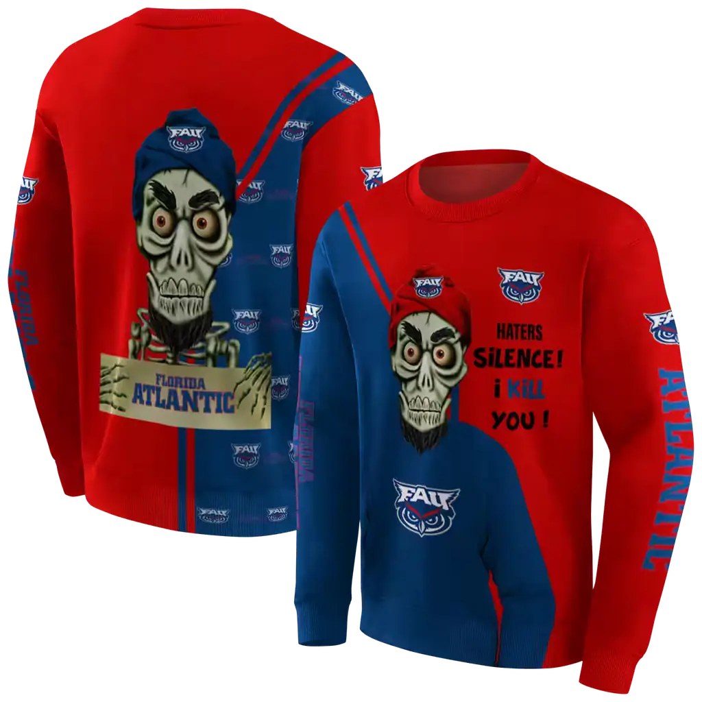 florida atlantic owls achmed skull blue hoodie premium grade florida atlantic owls achmed skull blue hoodie premium grade