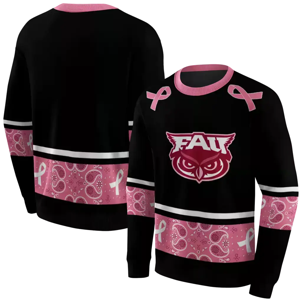 florida atlantic owls awareness ribbon black pink hoodie premium grade florida atlantic owls awareness ribbon black pink hoodie premium grade