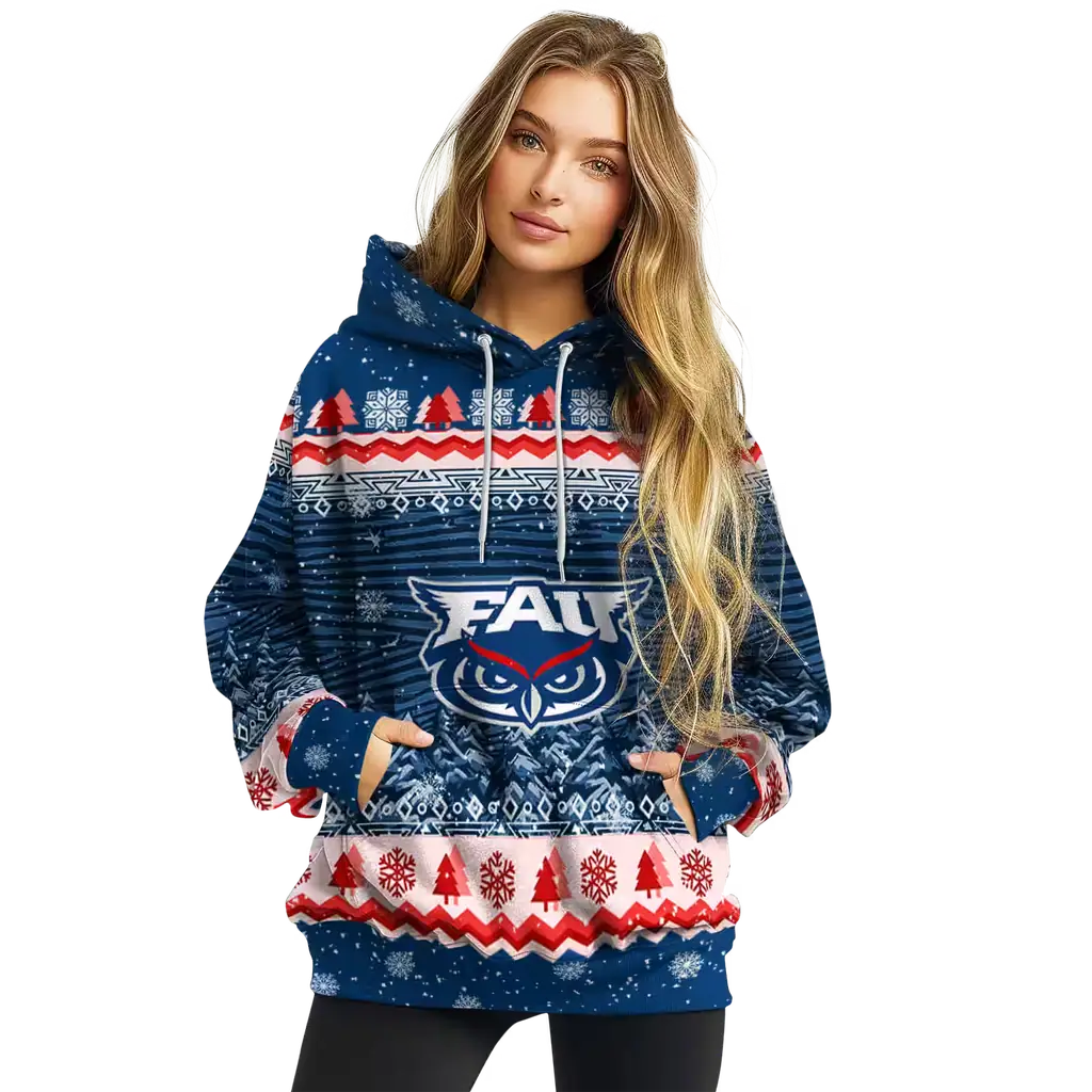 florida atlantic owls christmas trees blue hoodie high quality florida atlantic owls christmas trees blue hoodie high quality