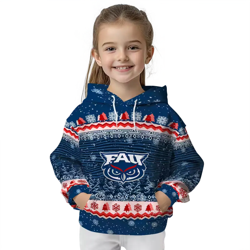 florida atlantic owls christmas trees blue hoodie top rated florida atlantic owls christmas trees blue hoodie top rated