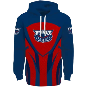 florida atlantic owls concentric lines blue black hoodie best selling