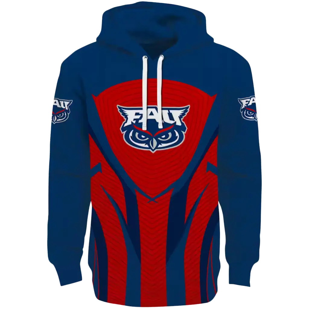 florida atlantic owls concentric lines blue black hoodie best selling florida atlantic owls concentric lines blue black hoodie best selling