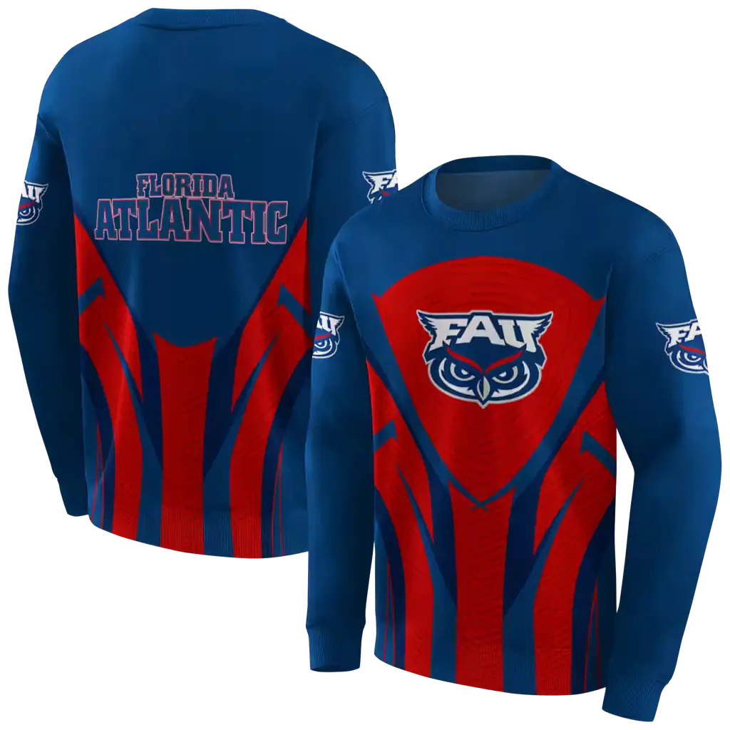 florida atlantic owls concentric lines blue black hoodie premium grade florida atlantic owls concentric lines blue black hoodie premium grade