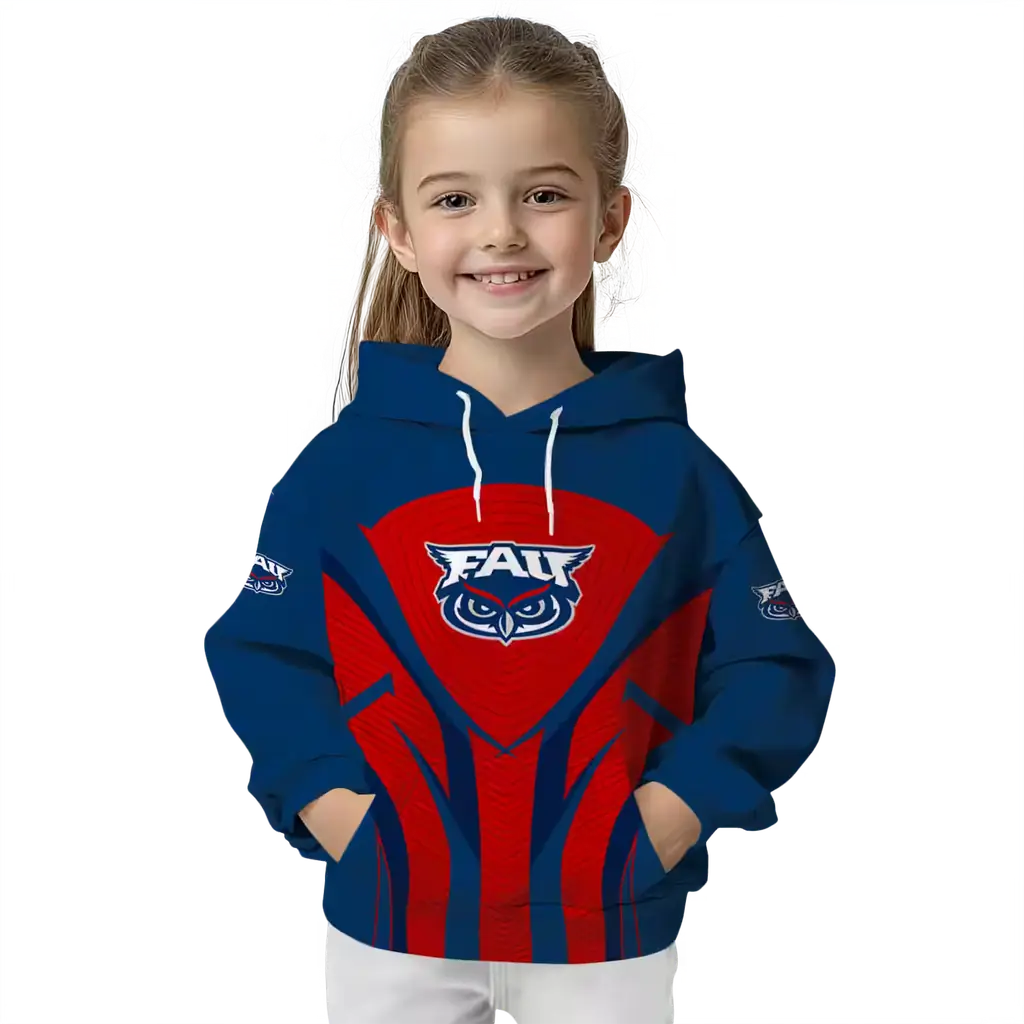 florida atlantic owls concentric lines blue black hoodie top rated florida atlantic owls concentric lines blue black hoodie top rated