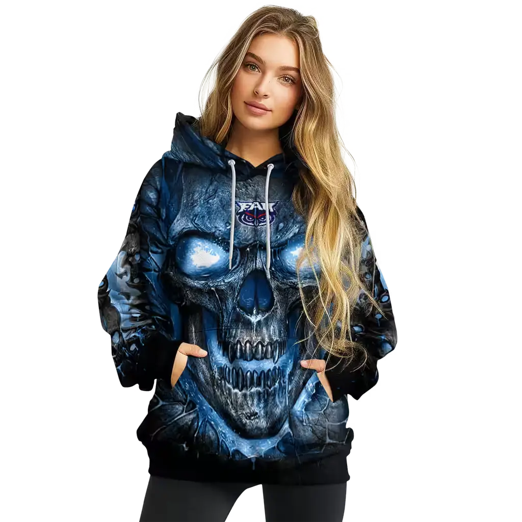 florida atlantic owls demonic skull blue black hoodie high quality florida atlantic owls demonic skull blue black hoodie high quality
