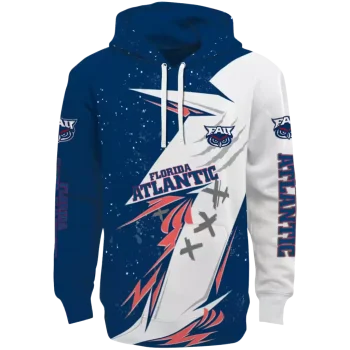 florida atlantic owls dynamic slash blue white hoodie best selling