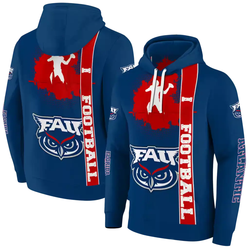 florida atlantic owls football heartbeat blue hoodie fashion forward florida atlantic owls football heartbeat blue hoodie fashion forward
