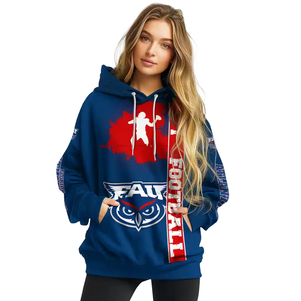 florida atlantic owls football heartbeat blue hoodie high quality florida atlantic owls football heartbeat blue hoodie high quality
